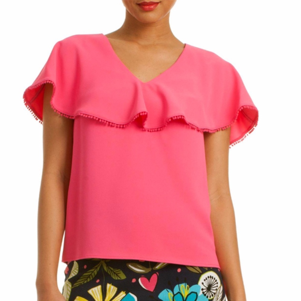Trina Turk Overlay Pink  Cape Top